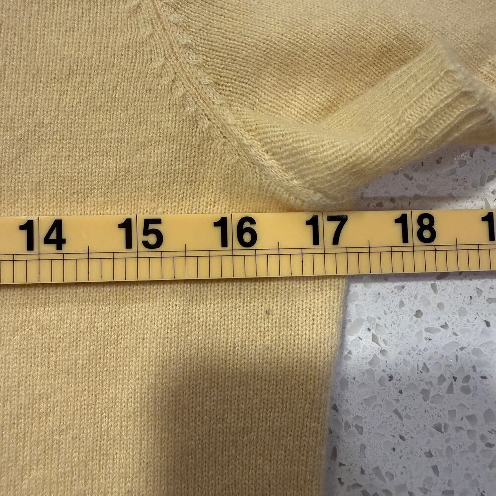 Lauren Ralph Lauren Cashmere Short Sleeve Top Small Butter Yellow Quiet Luxury - Picture 6 of 6